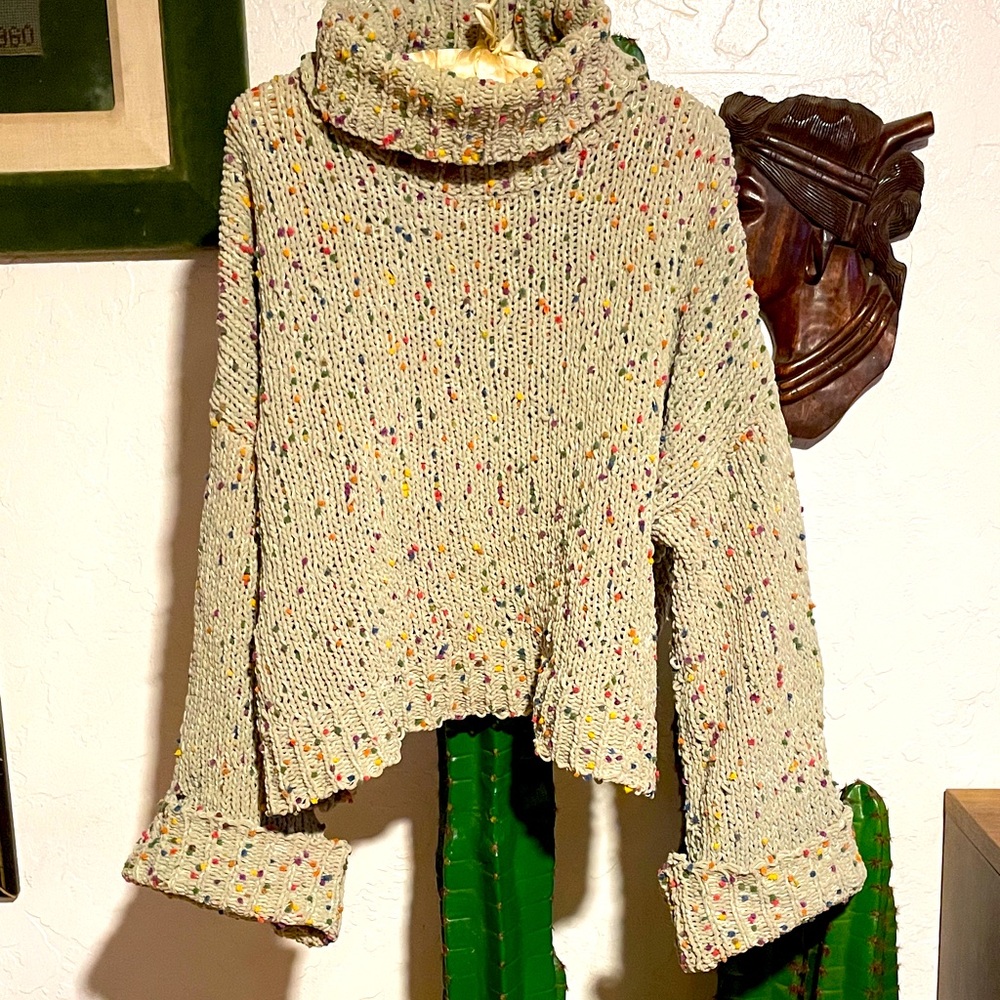 POL Confetti Cowl Neck Knit Sweater Size S